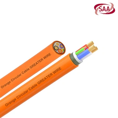 6mm 2 core and earth orange circular 6mm 2 core and earth orange circular