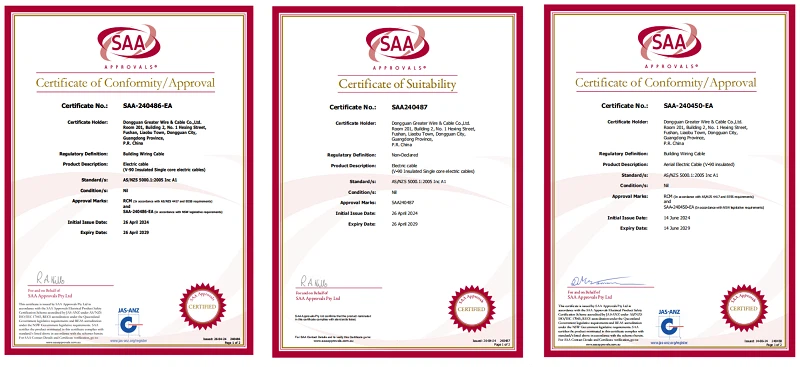 SAA approval cable SAA approval cable