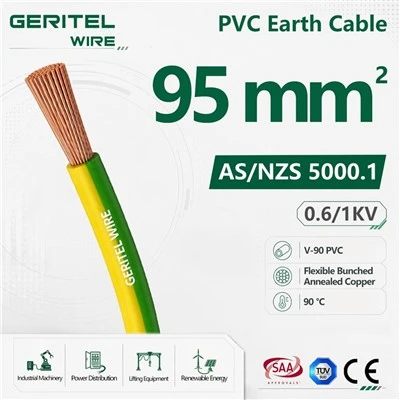 Kabel Tanah Fleksibel 95mm 600/1000V V90 Kuning Hijau